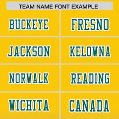 Gold Aqua Gradient Side Pattern Authentic Football Jersey 3
