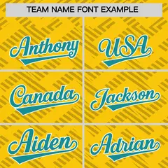 Gold Aqua L Pattern Varsity Raglan Full-Snap Letterman Baseball Jacket 3