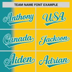 Gold Aqua Pinstripe Gradient Baseball Jersey 3