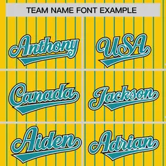 Gold Aqua Pinstripe Raglan Varsity Letterman Baseball Jacket 3