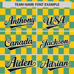 Gold Aqua Plaid Fashion Authentic Baseball Jersey 3