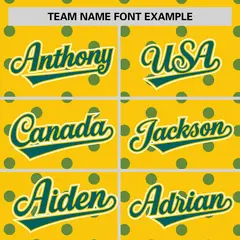Gold Aqua Polka Dot Graffiti Authentic Baseball Jersey 3