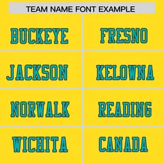 Gold Aqua Shoulder Cut Two-Tone Flag Football Jersey 3