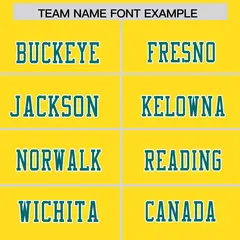 Gold Aqua Shoulder Cut Two-Tone Flag Football Jersey 3