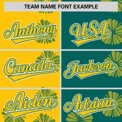 Gold Aqua Split Flower Graffiti Authentic Baseball Jersey 3