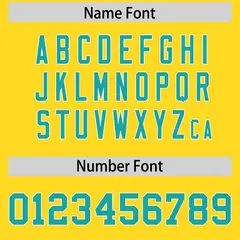 Gold Aqua Star Pattern Raglan Sleeves Football Jersey 4