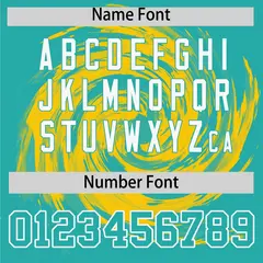Gold Aqua Swirl Graffiti Pattern Authentic Baseball Jersey 4