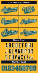 Gold Aqua White-Black Classic Hockey Jersey 3