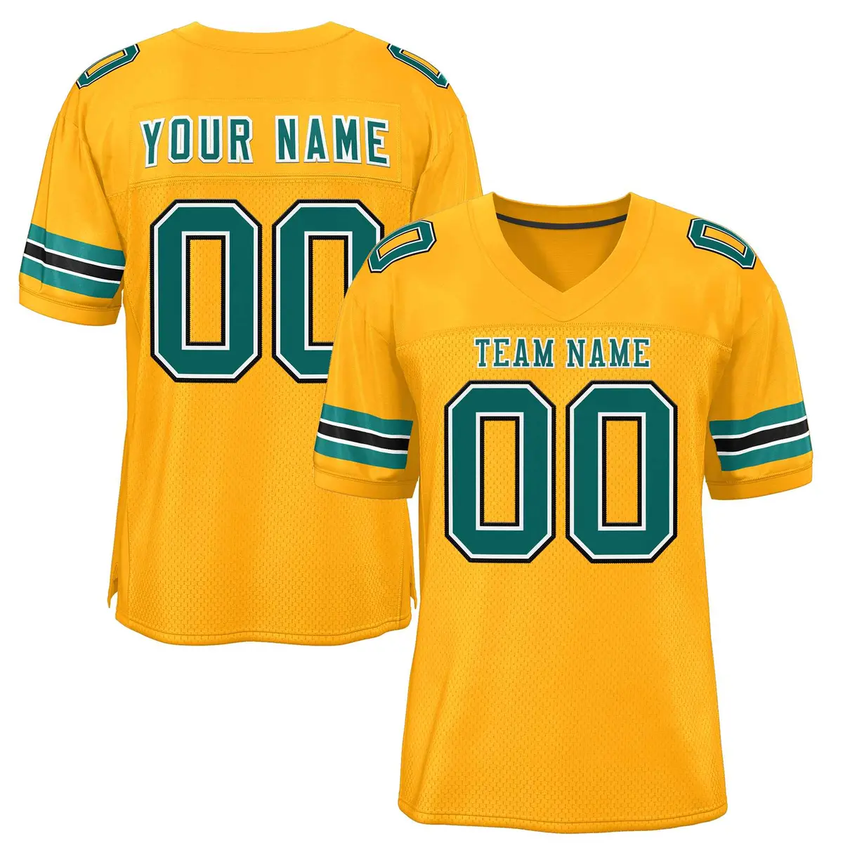 Gold Aqua-White Classic Authentic Football Jersey
