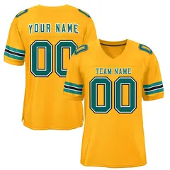 Gold Aqua-White Classic Authentic Football Jersey