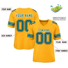 Gold Aqua-White Classic Authentic Football Jersey 2