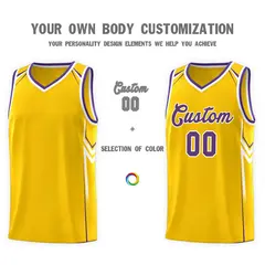Gold Arrow Graffiti Sports Uniform Basketball Jersey 3