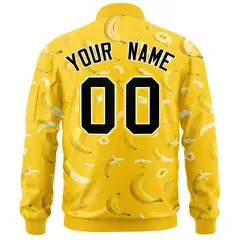 Gold Banana Pattern Varsity Letterman Bomber Jacket 4