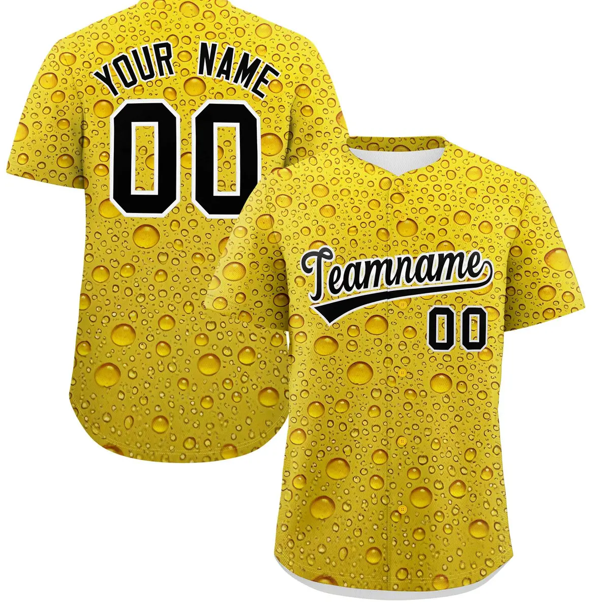 Gold Beer Day Parties Baseball Jersey