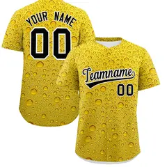 Gold Beer Day Parties Baseball Jersey