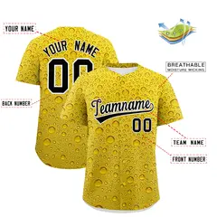 Gold Beer Day Parties Baseball Jersey 2