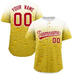 Gold Beer Day Parties Baseball Jersey