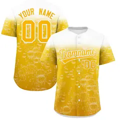 Gold Beer Day Parties Baseball Jersey