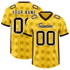 Gold Black All Star Graffiti Pattern Football Jersey 1