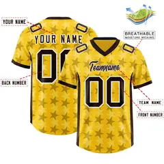 Gold Black All Star Graffiti Pattern Football Jersey 2