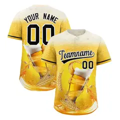 Gold Black Beer Pattern National Beer Day Baseball Jersey
