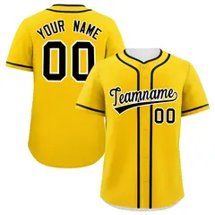 Gold Black Classic Authentic Baseball Jersey