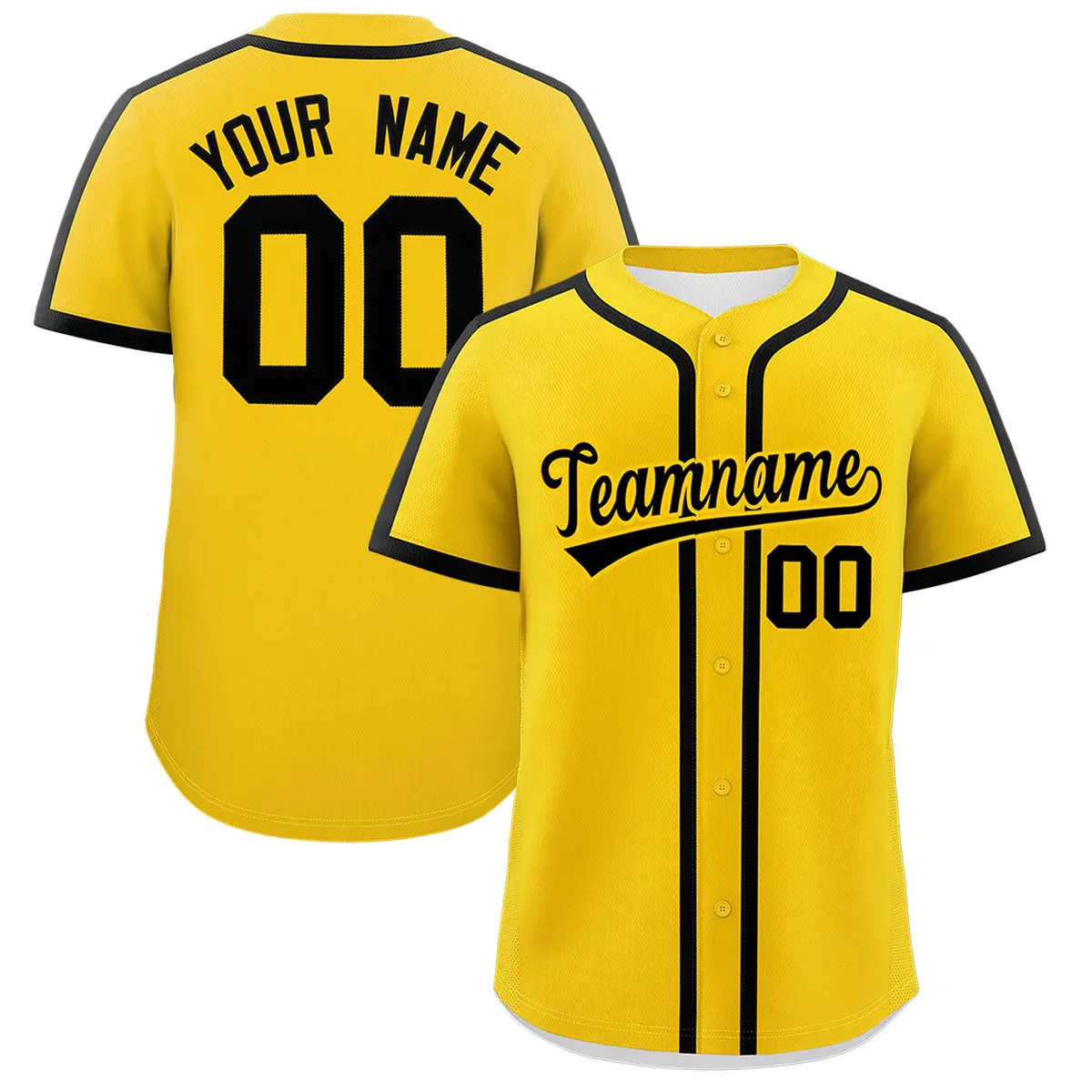 Gold Black Classic Authentic Baseball Jersey