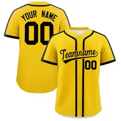 Gold Black Classic Authentic Baseball Jersey 1