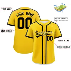 Gold Black Classic Authentic Baseball Jersey 2