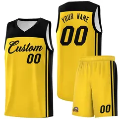 Gold Black Classic Sets Basketball Jersey 1