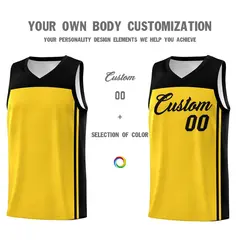 Gold Black Classic Sets Basketball Jersey 3