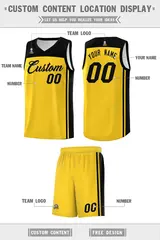 Gold Black Classic Sets Basketball Jersey 5