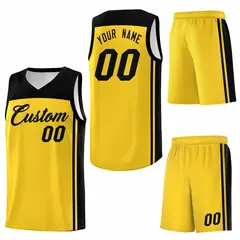 Gold Black Classic Sets Basketball Jersey 6