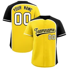 Gold Black Color Block Authentic Baseball Jersey