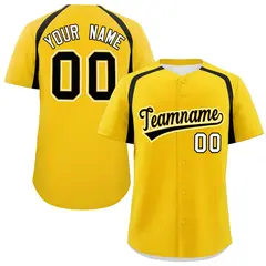 Gold Black Color Block Authentic Baseball Jersey
