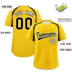 Gold Black Color Block Authentic Baseball Jersey 2
