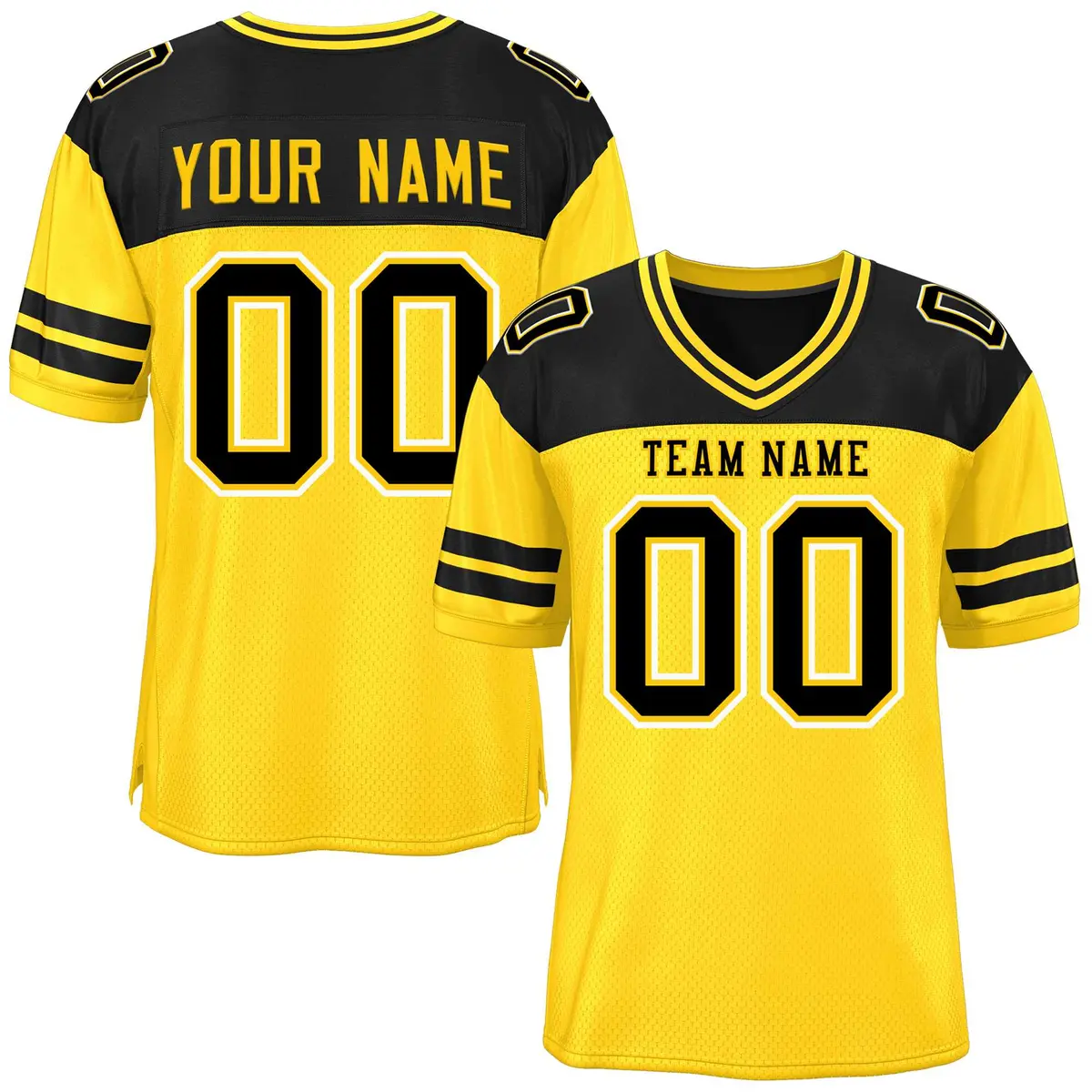 Gold Black Color Block Authentic Football Jersey