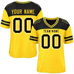 Gold Black Color Block Authentic Football Jersey 1