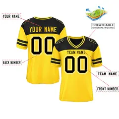Gold Black Color Block Authentic Football Jersey 2