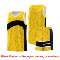 Gold Black Dot Graffiti Irregular Pattern Basketball Jersey 7