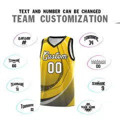 Gold Black Galaxy Graffiti Basketball Jersey 3