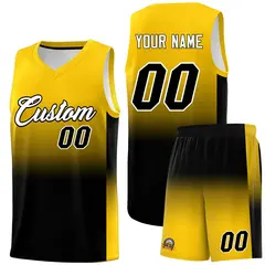 Gold Black Gradient Basketball Jersey Sports Uniform 1