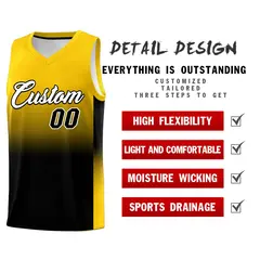 Gold Black Gradient Basketball Jersey Sports Uniform 2