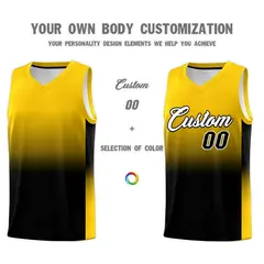 Gold Black Gradient Basketball Jersey Sports Uniform 3