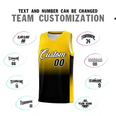 Gold Black Gradient Basketball Jersey Sports Uniform 4