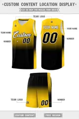 Gold Black Gradient Basketball Jersey Sports Uniform 5