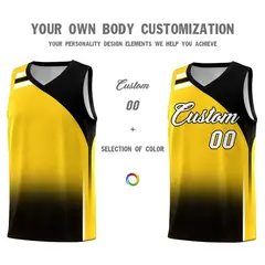 Gold Black Gradient Basketball Jersey Sports Uniform 3