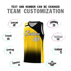 Gold Black Gradient Basketball Jersey Sports Uniform 4