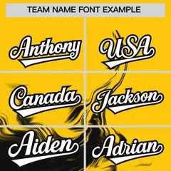 Gold Black Ink Pattern Authentic Baseball Jersey 3
