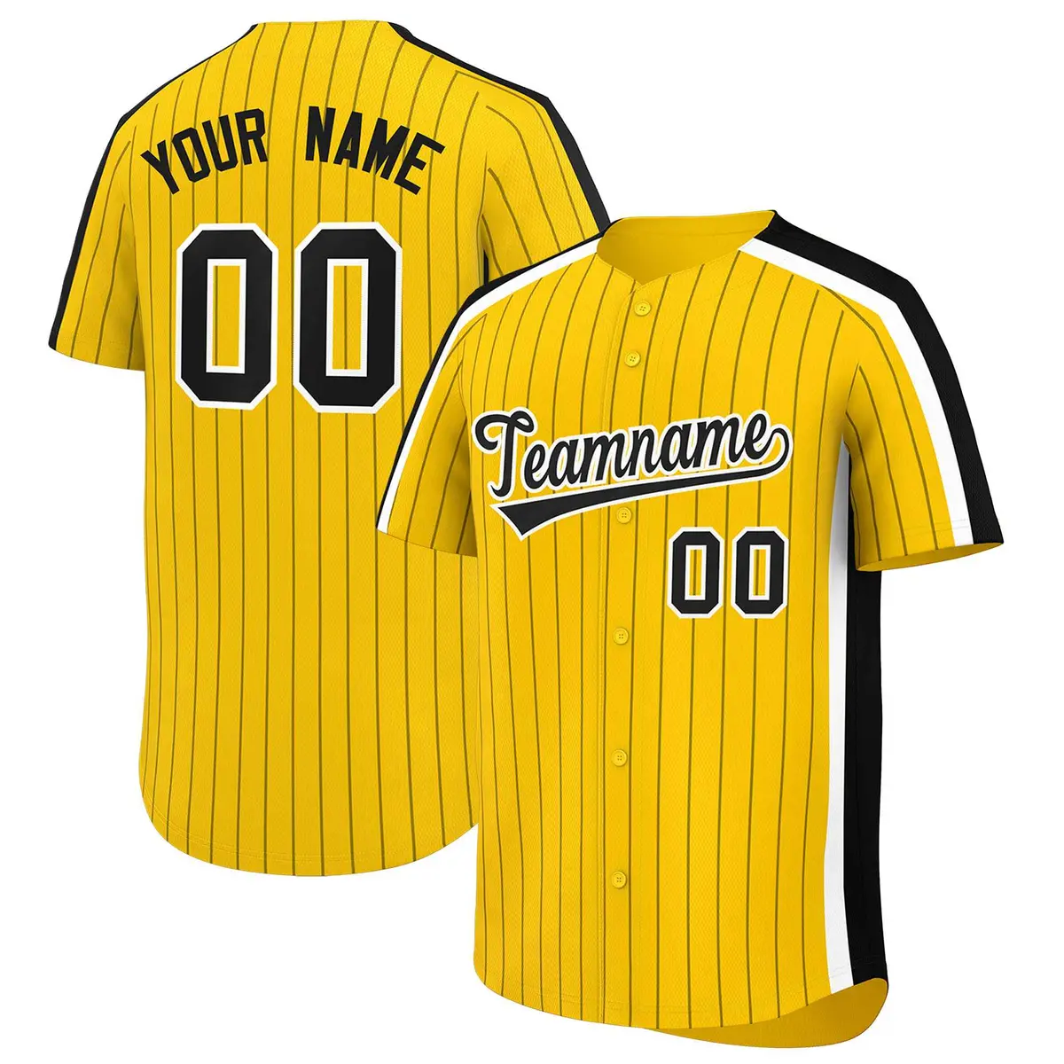 Gold Black Pinstripe Two-tone Authentic Baseball Jersey